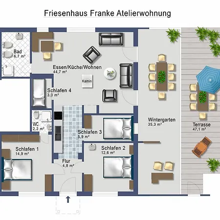 Apartamento Atelierwohnung Friesenhaus Franke *